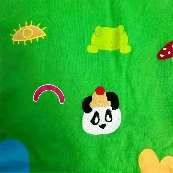 ASOS “Native Youth” Oversized Green Sweatshirt Fox Panda Embroidery Adult Small - Picture 13 of 15